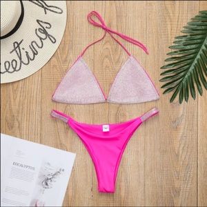 Crystal rhinestone micros bikini thong swimwear